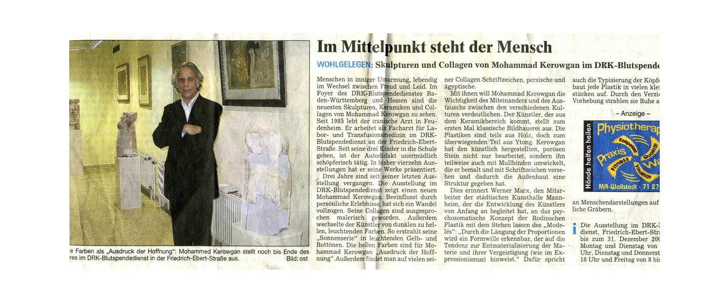 Exhibitions of Dr. Mohammad Grogan in German newspapers